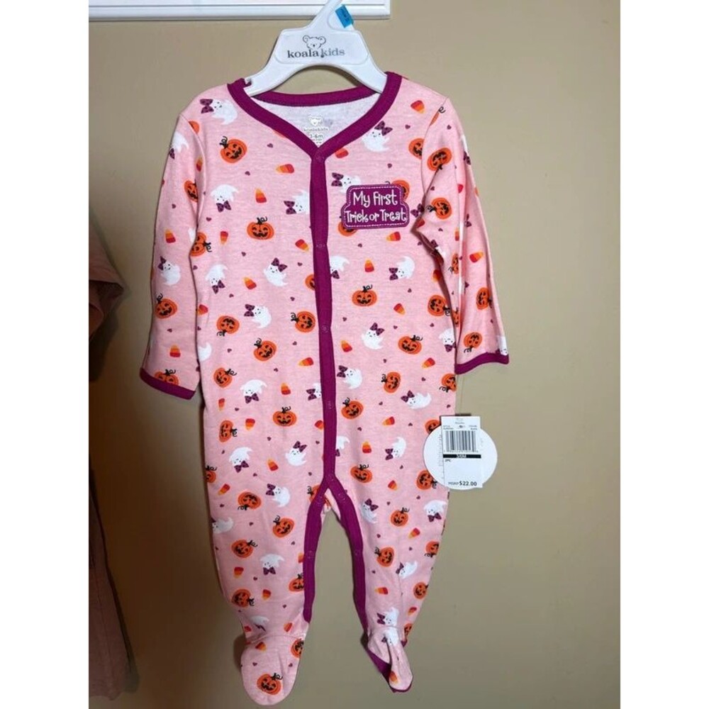 NWT Koala Kids My First Trick or Treat Cotton Ghost Pumpkin Outfit 3-6M 4050